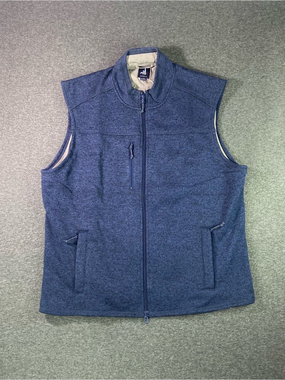 johnnie-O Men's Navy Heather Full-Zip Fleece Vest
